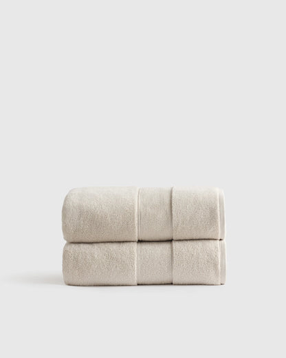 Classic Organic Turkish Cotton Bath Towel (Set of 2) - One Size / White