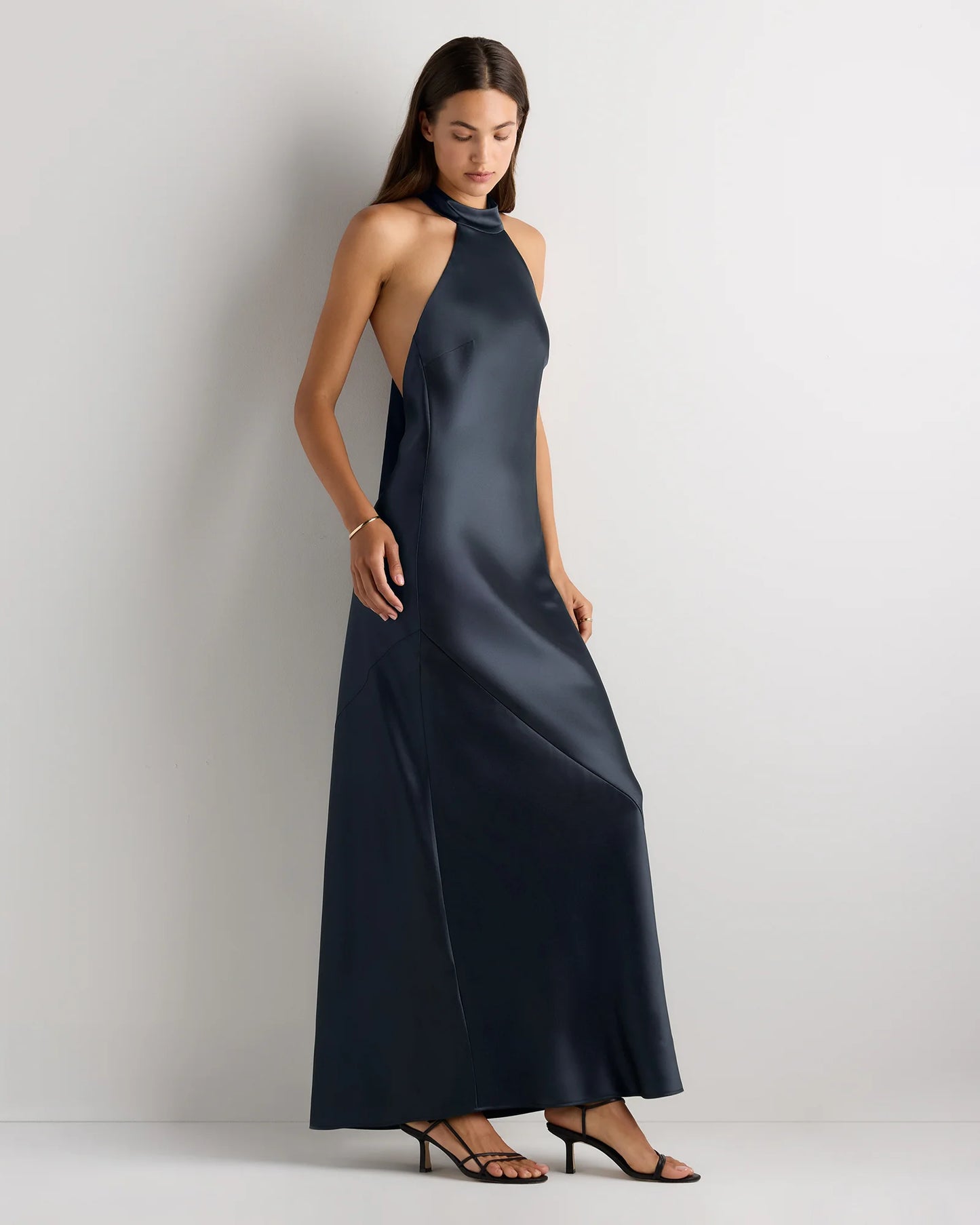Catalina Stretch Satin Dress - 0 / Garden Sage Green