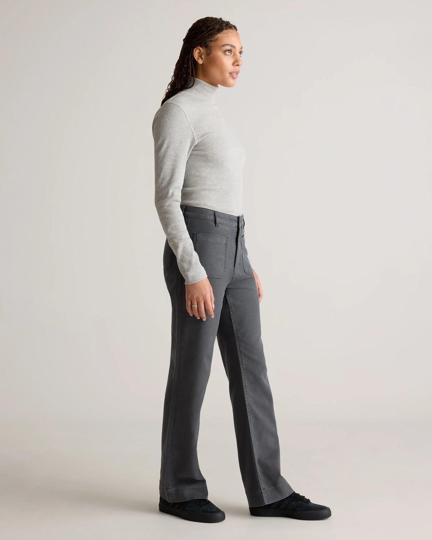 French Terry Wide Leg Pants - 0 / Bayberry Olive