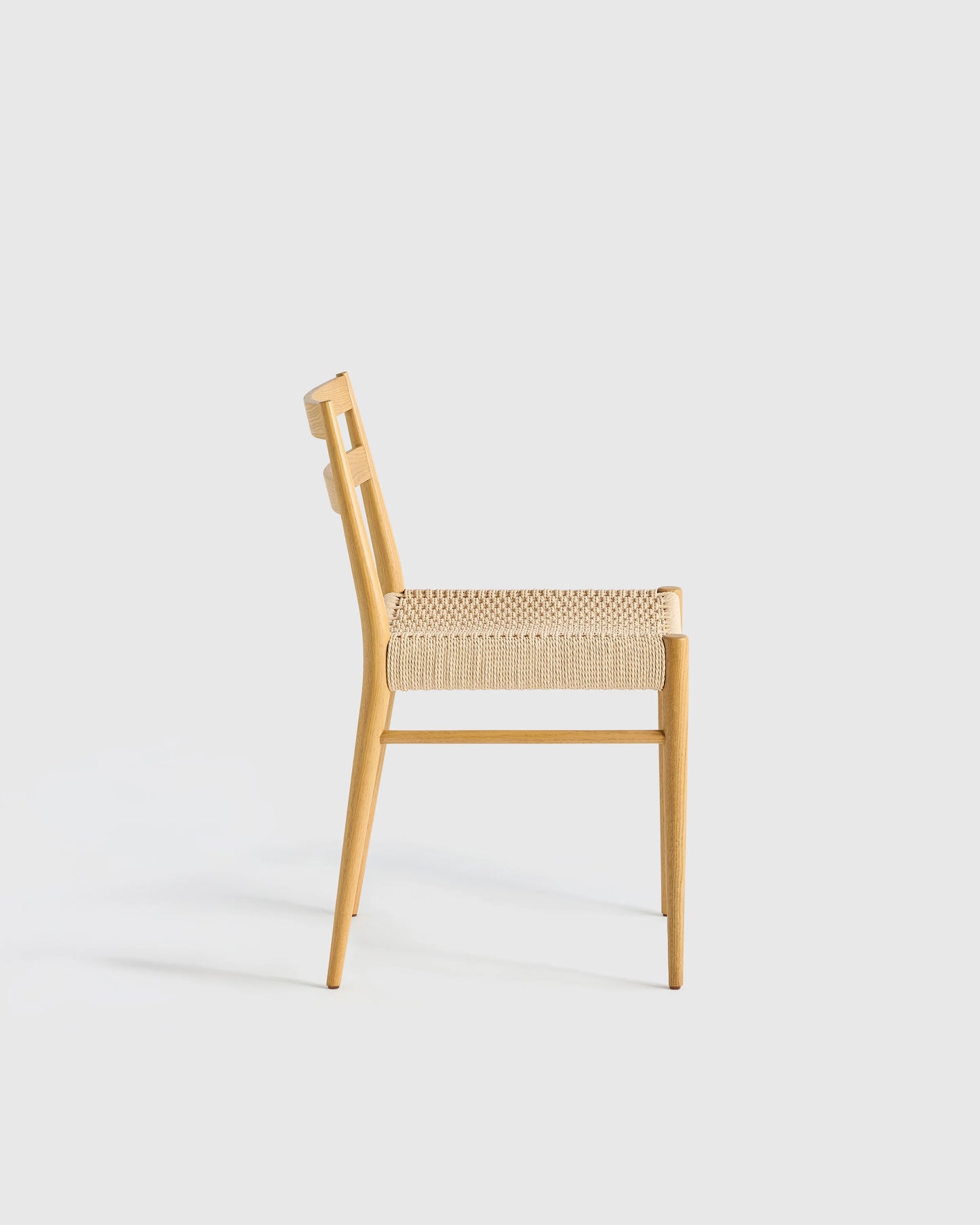 Solid Oak Dining Chair with Paper Cord Seat (Set of 2) - Set of 2 / Light Oak