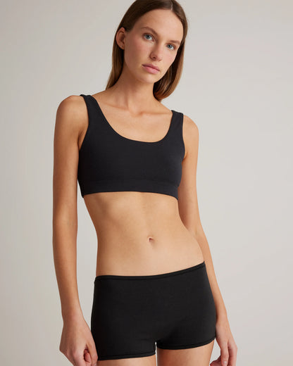 Organic Cotton Boyshort (6-pack) - XS / Black/Soft White/Ocean