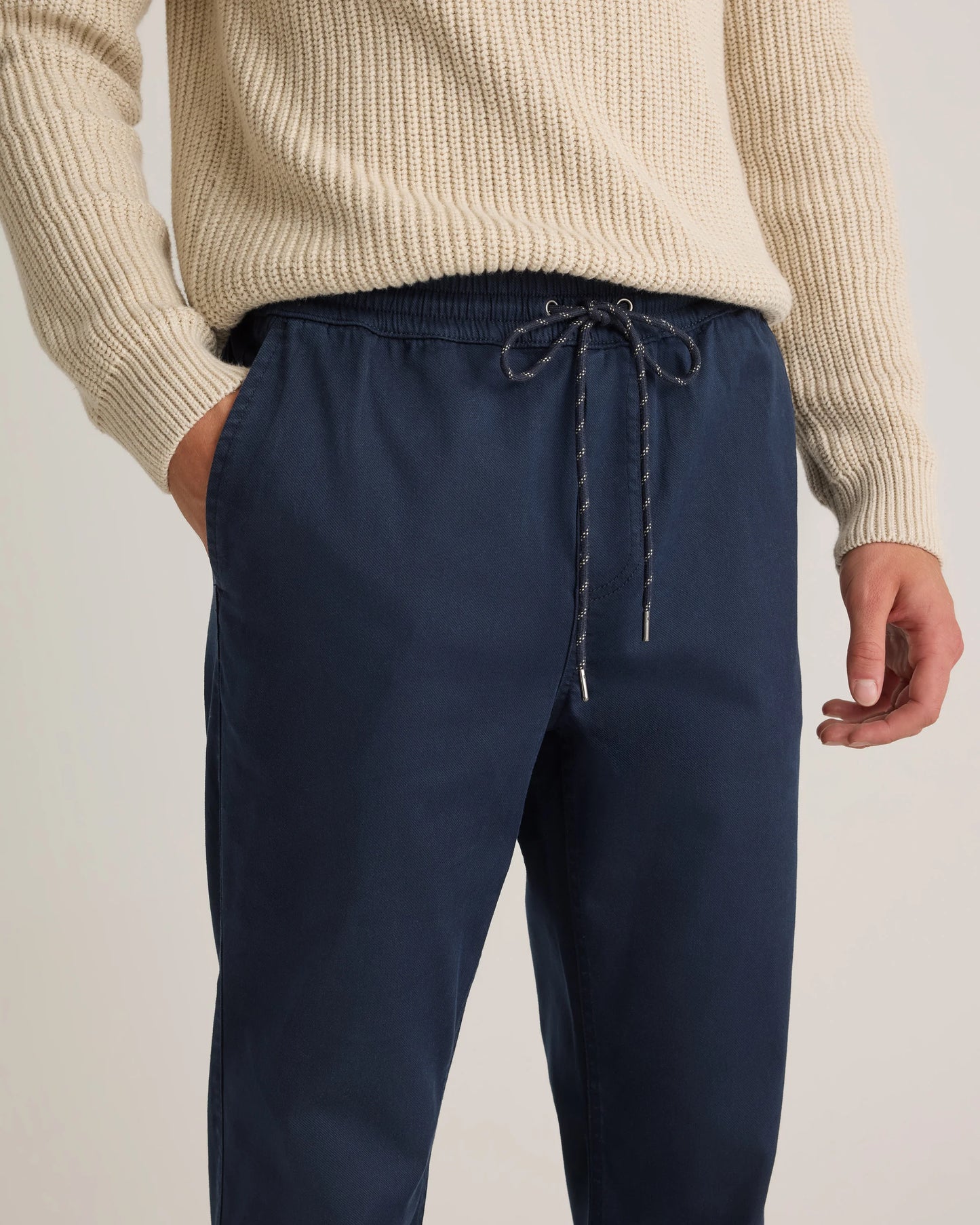 Cotton Chino Drawstring Pants - S / Admiral