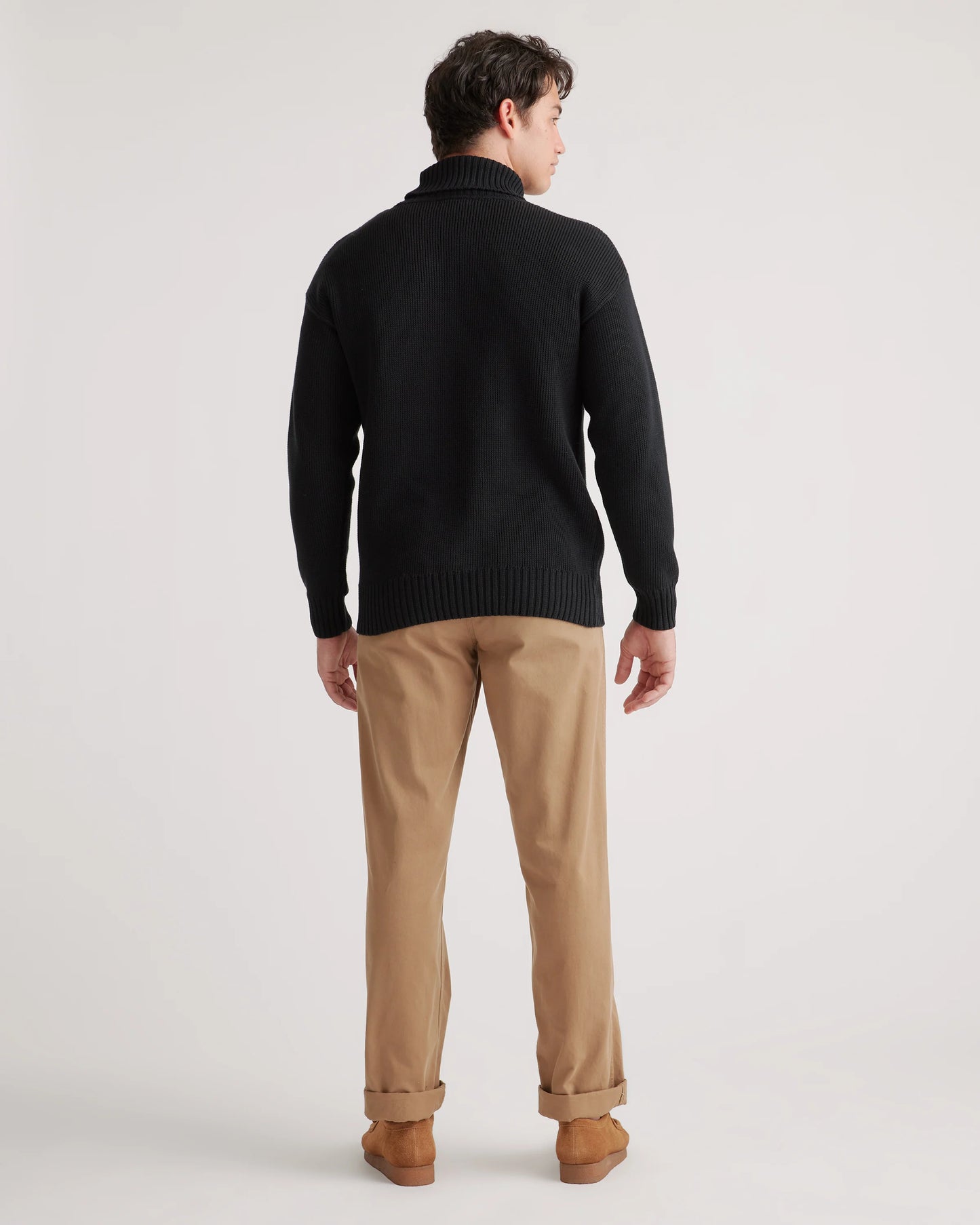 100% Organic Cotton Turtleneck Sweater - S / Charcoal