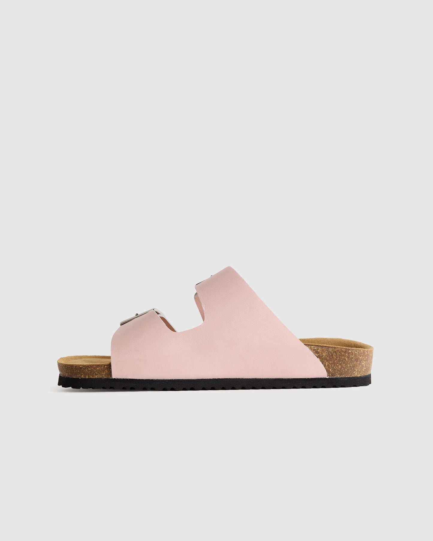 Nappa Leather Double Buckle Slide - 5 / Shell Pink
