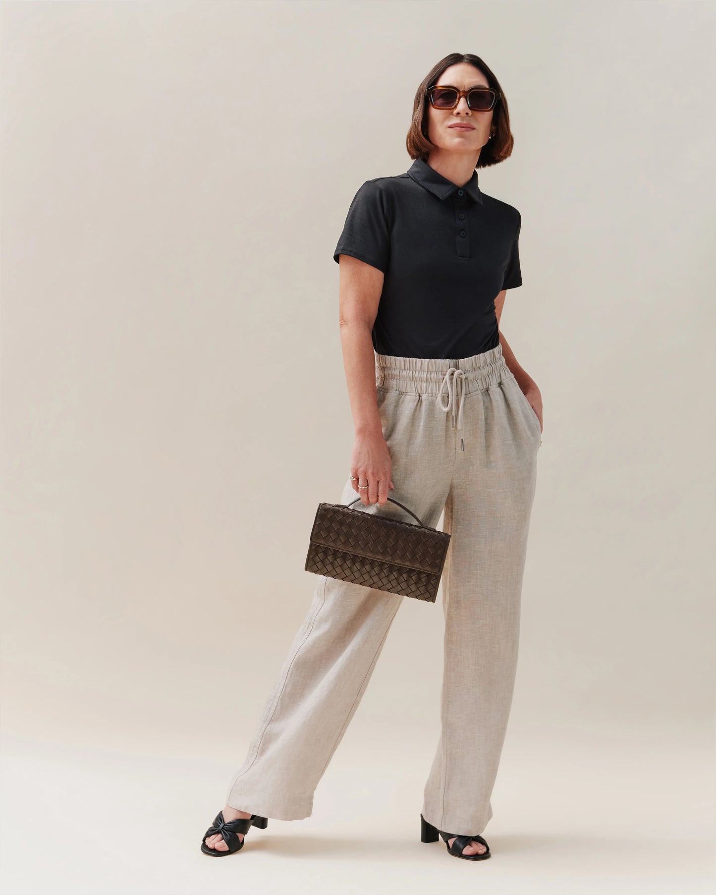 100% European Linen Wide Leg Pants - XS / Bayberry Olive
