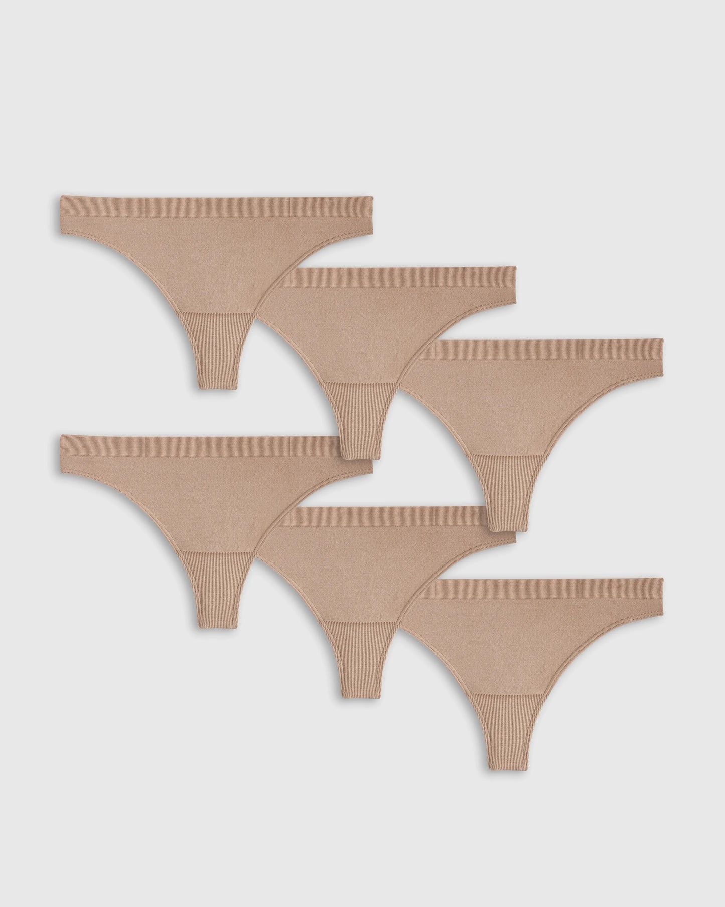 Smoothing Comfort Thong (6-Pack) - XS / Cocoa