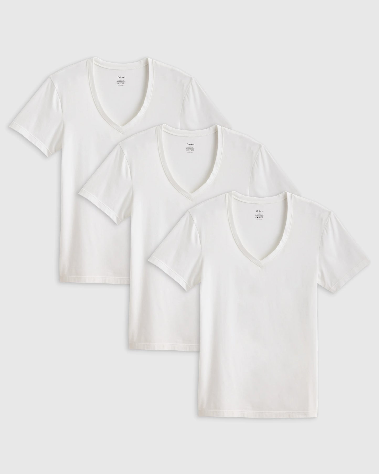 Soft Stretch V-Neck Undershirt (3-Pack) - S / Classic White