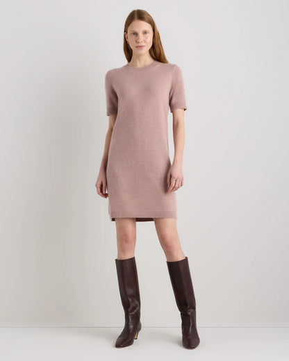 Mongolian Cashmere Short Sleeve Mini Dress - XS / Faded Denim