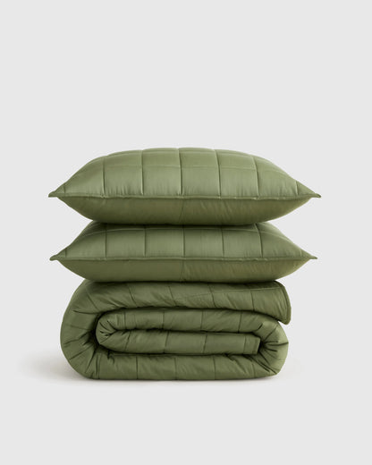 Bamboo Box Quilt Set - Twin / Sage