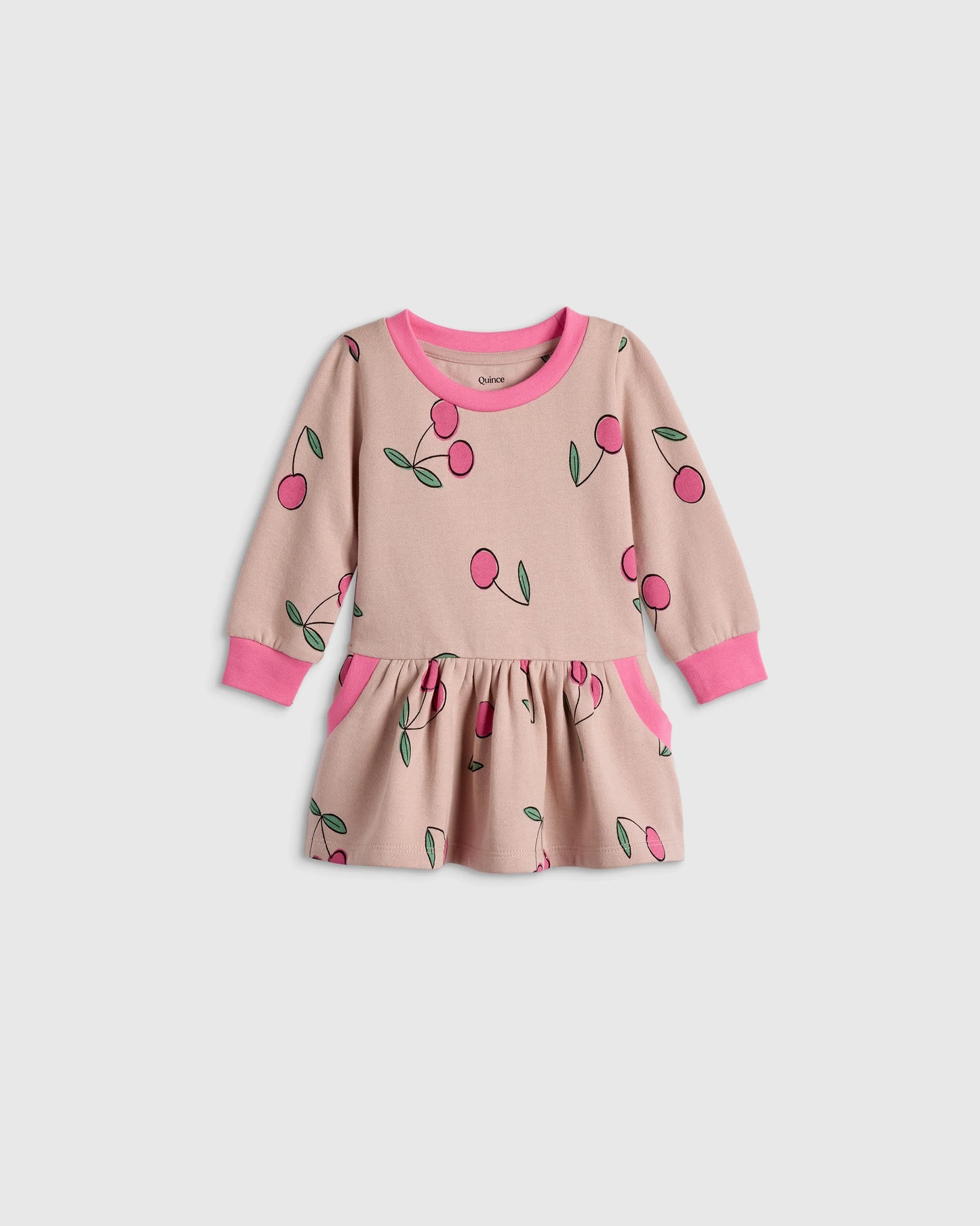 Cozy Fleece Sweatshirt Dress - 12-18M / Cherries