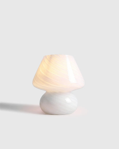 Swirled Glass Table Lamp - Mini / White