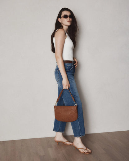 Sloane Handwoven Mini Shoulder Bag - One Size / Cognac