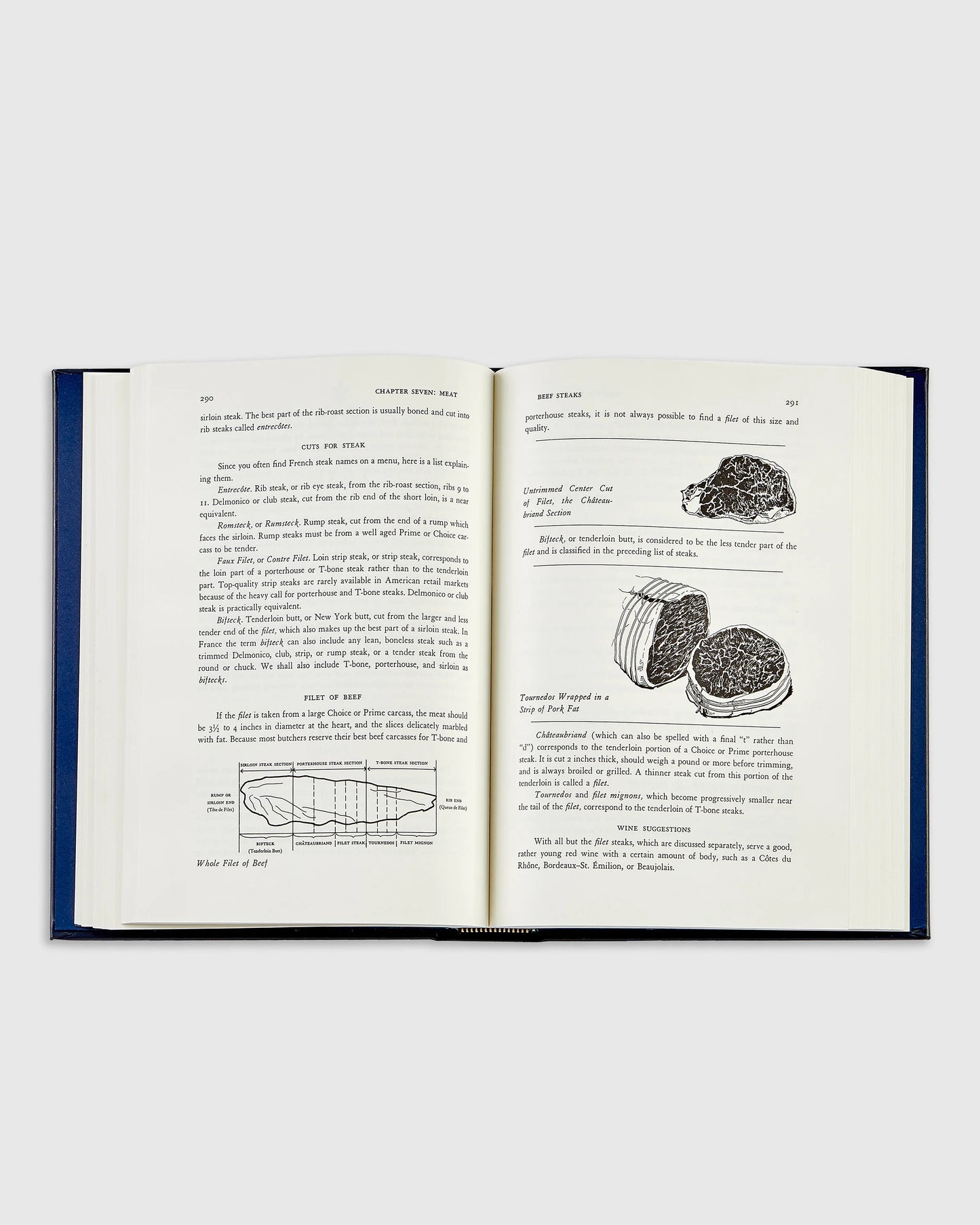 Julia Child Mastering the Art of French Cooking Navy Leather Bound Book - One Size / No Color
