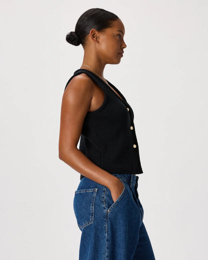 100% Organic Cotton V-Neck Sweater Vest - XS / Ivory