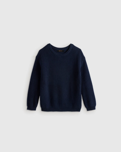 100% Organic Cotton Fisherman Tunic Sweater - 2T / Navy
