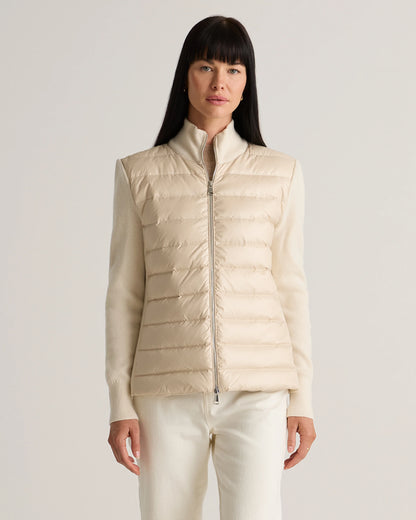 Mixed Media Down and Cashmere Jacket - XS / Oatmilk