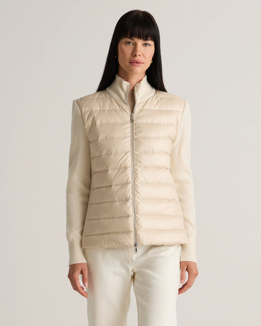 Mixed Media Down and Cashmere Jacket - XS / Oatmilk