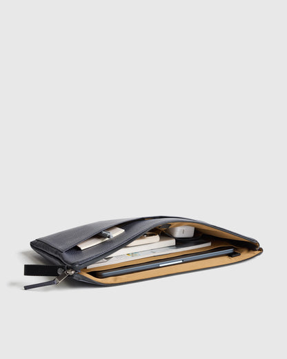 Excursion Italian Leather Tech Folio - 13" Laptop / Dark Navy