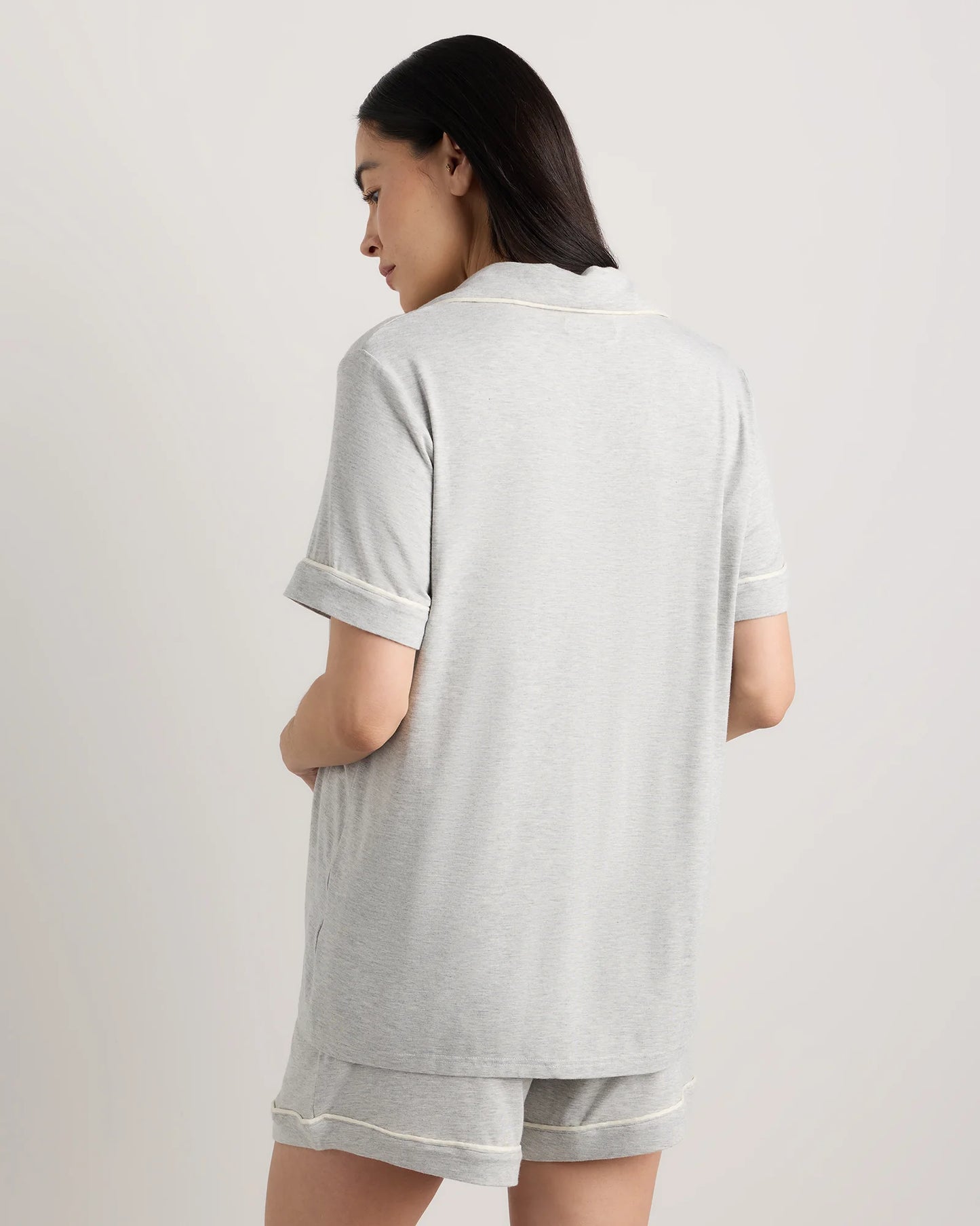 Bamboo Jersey Maternity Short Sleeve Pajama Set - XS / Wine Tasting Red