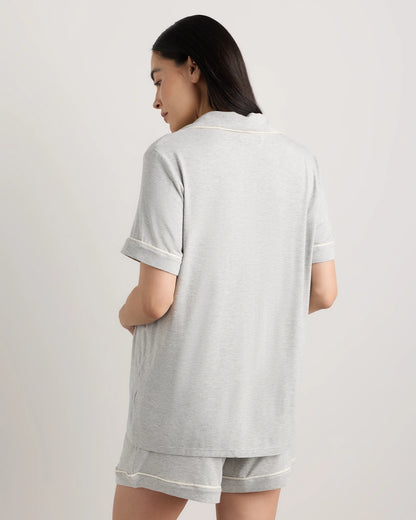 Bamboo Jersey Maternity Short Sleeve Pajama Set - XS / Wine Tasting Red
