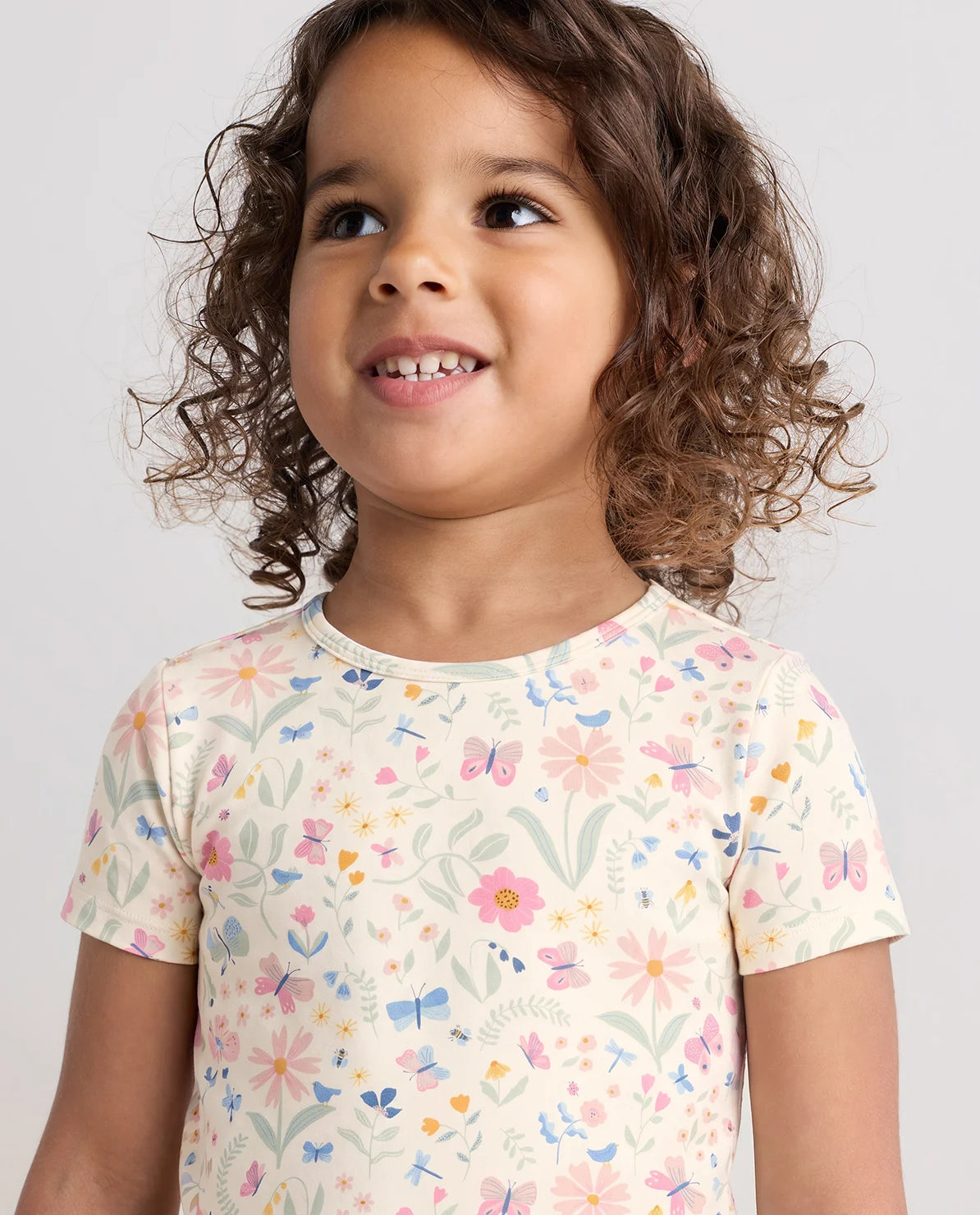 Bamboo Short Sleeve and Shorts Pajama Set - 2T / Lavender Hearts
