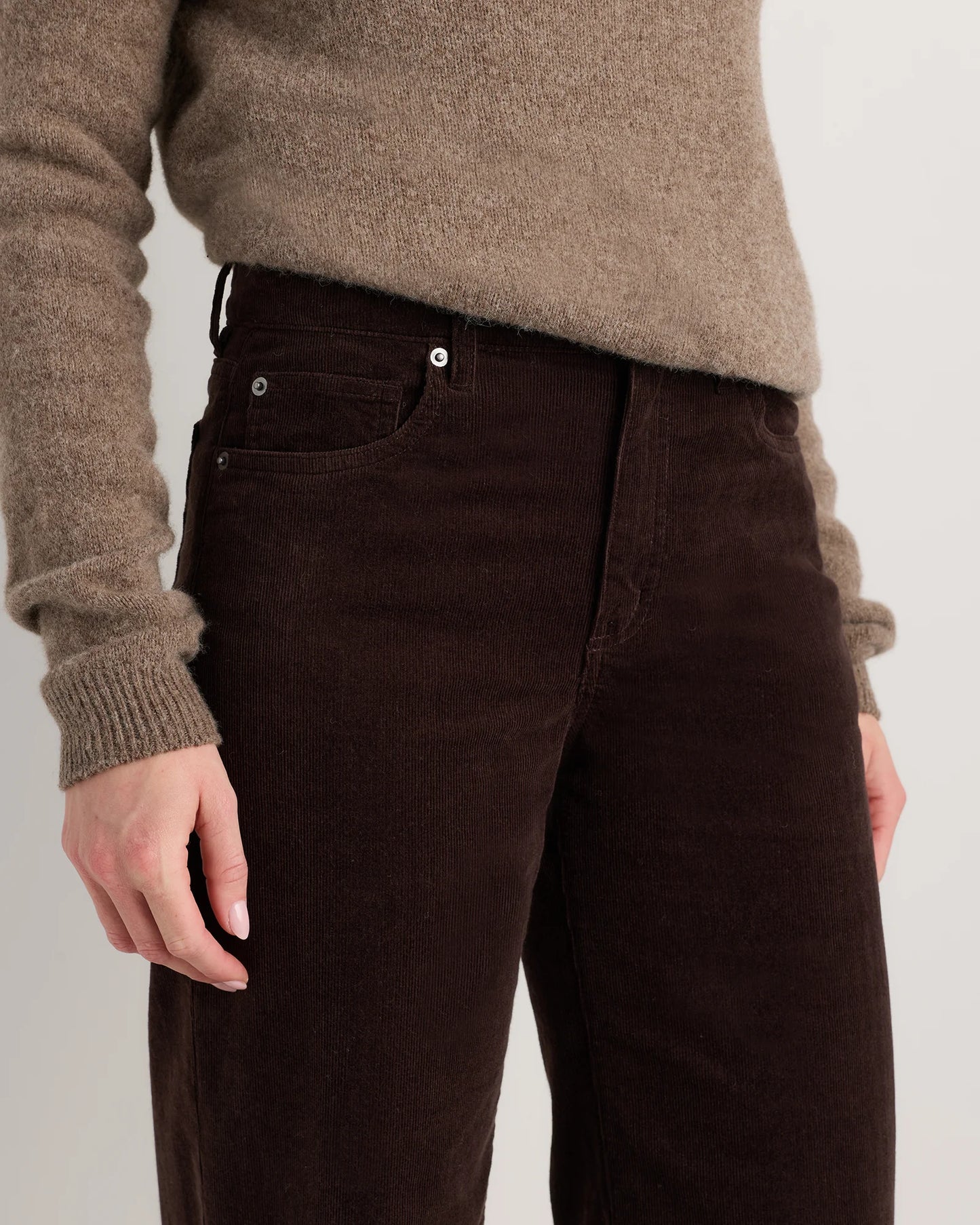 Organic Stretch Corduroy Wide Leg Pants - 0 / Black