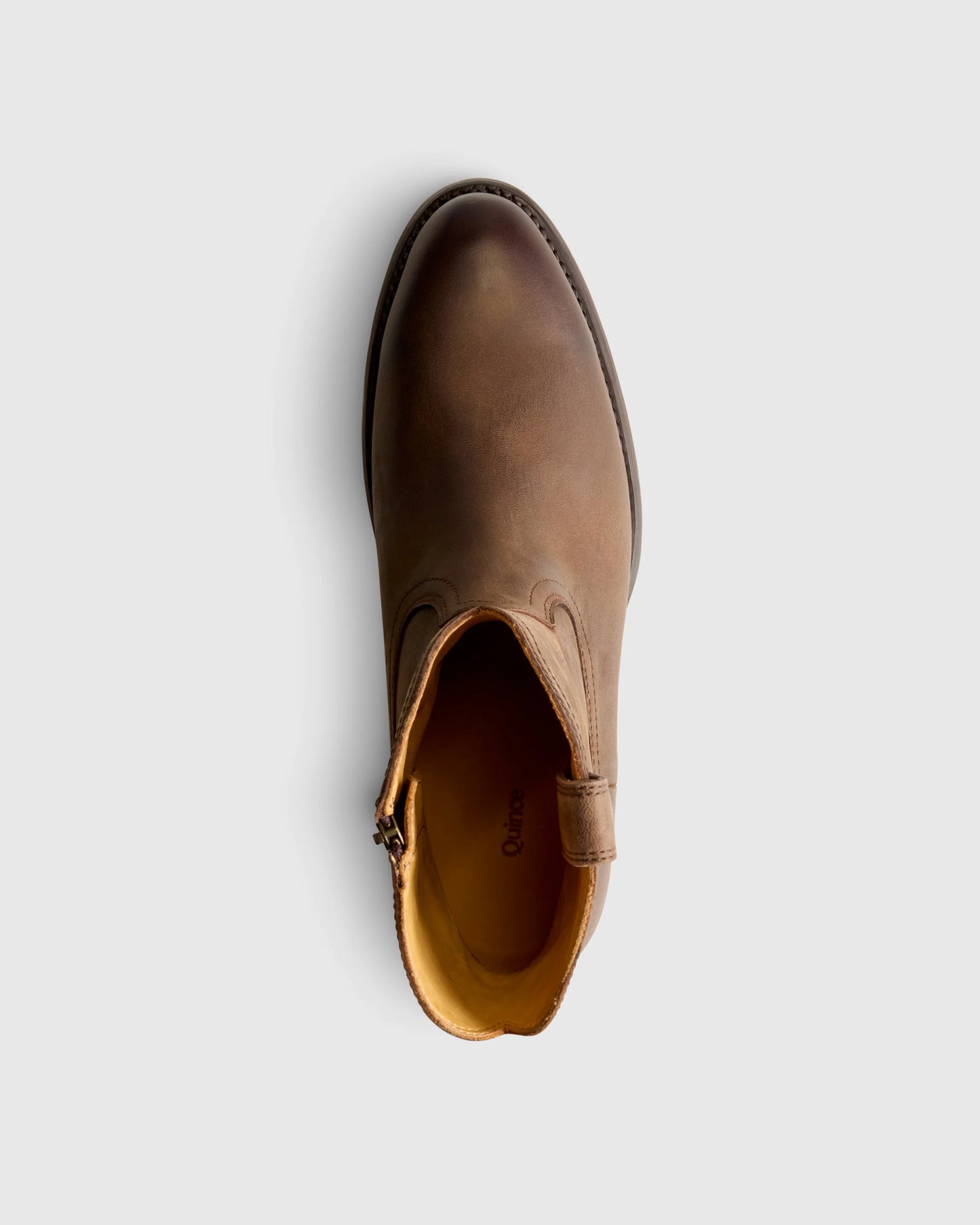 Crafted Leather Western Zip Boot - 7 / Dark Chocolate