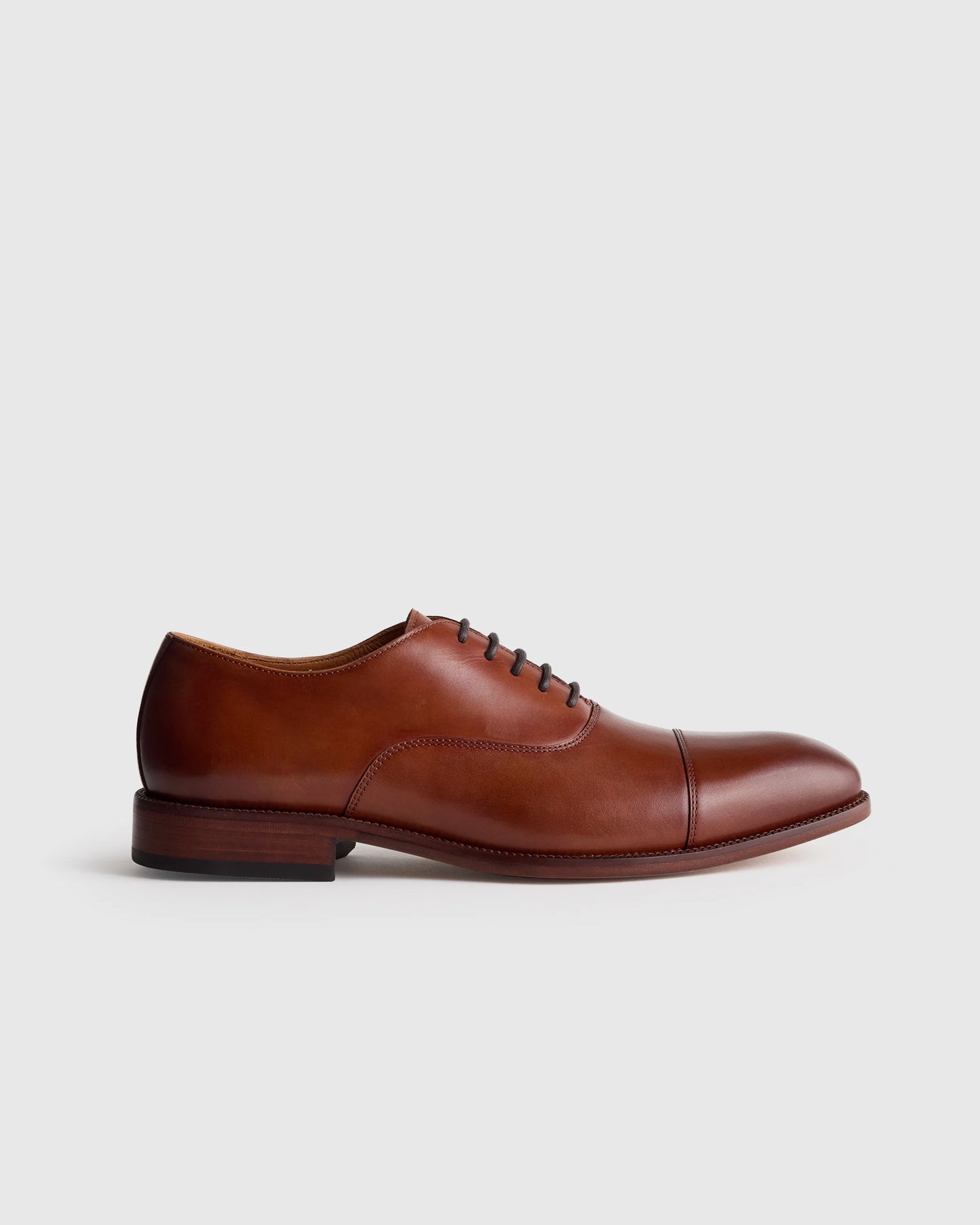 Italian Leather Cap Toe Oxford - 7 / Cognac