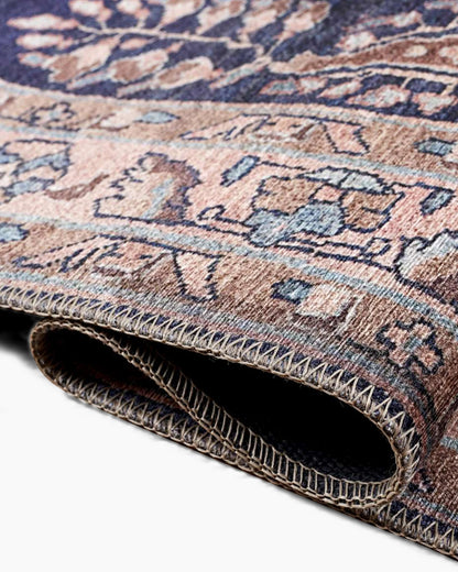 Rosalie Washable Rug - 3'9" x 5'6" / Navy