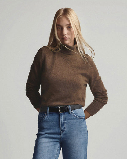 Mongolian Cashmere Turtleneck Sweater - XS / Heather Grey