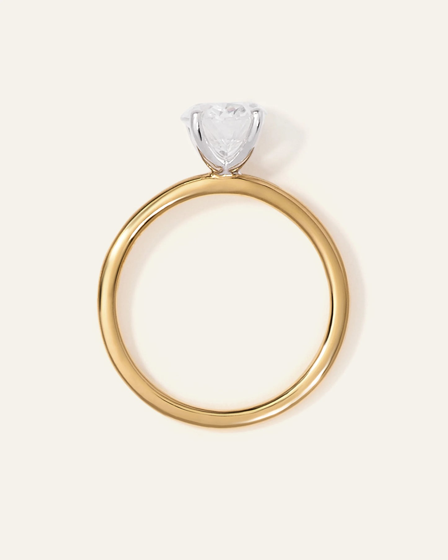 Lab Grown Diamond Round Comfort Fit Engagement Ring - 3ct - 4 / Yellow Gold