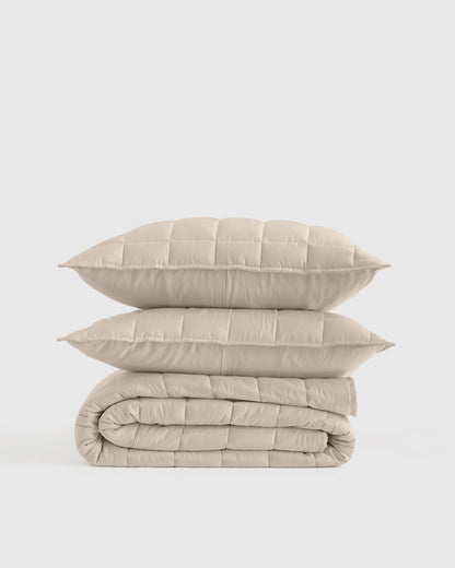 Bamboo Box Quilt Set - Twin / Sage