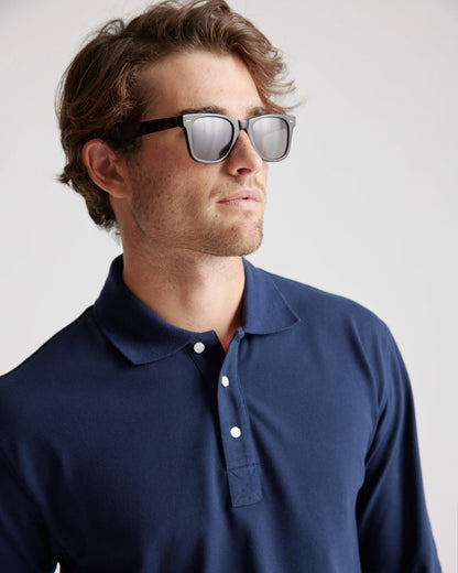 Walker Polarized Acetate Sunglasses - One Size / Clear Slate with Grey lens