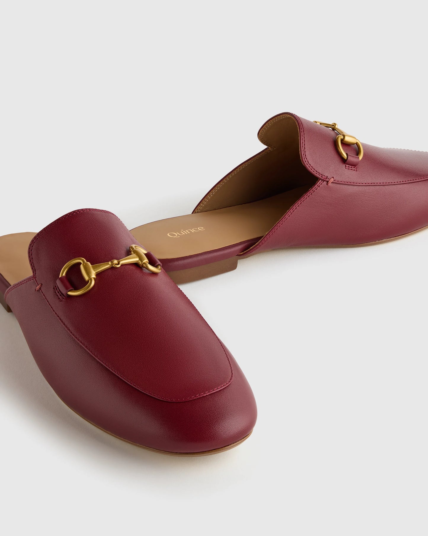 Italian Leather Horsebit Loafer Mule - 5 / Garnet