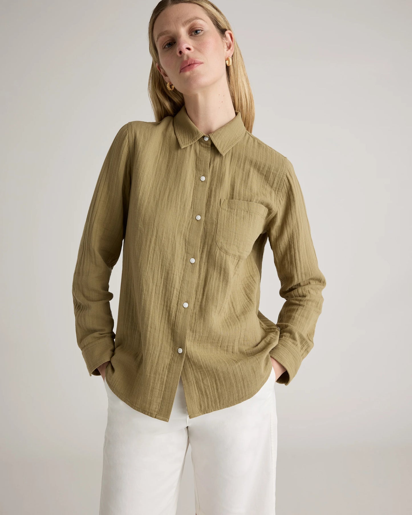 Organic Stretch Cotton Chino Bermuda Shorts - 0 / Bayberry Olive