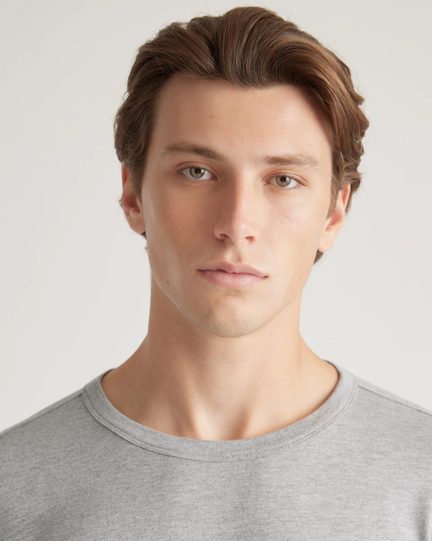 Cotton Modal Long Sleeve Tee - S / Heather Grey