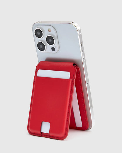 Leather MagSafe Wallet & Phone Stand - One Size / Cognac