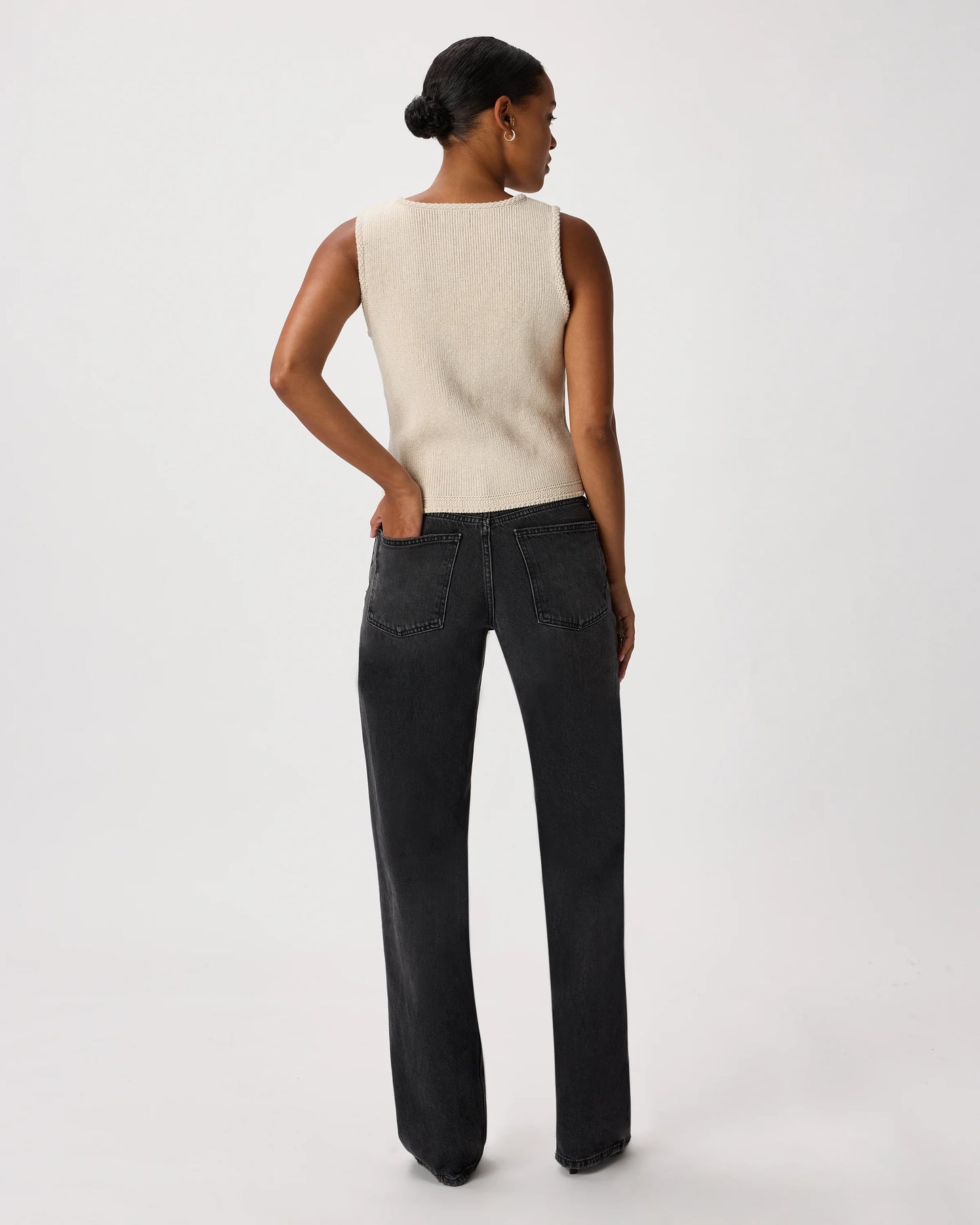100% Organic Cotton V-Neck Sweater Vest - XS / Ivory