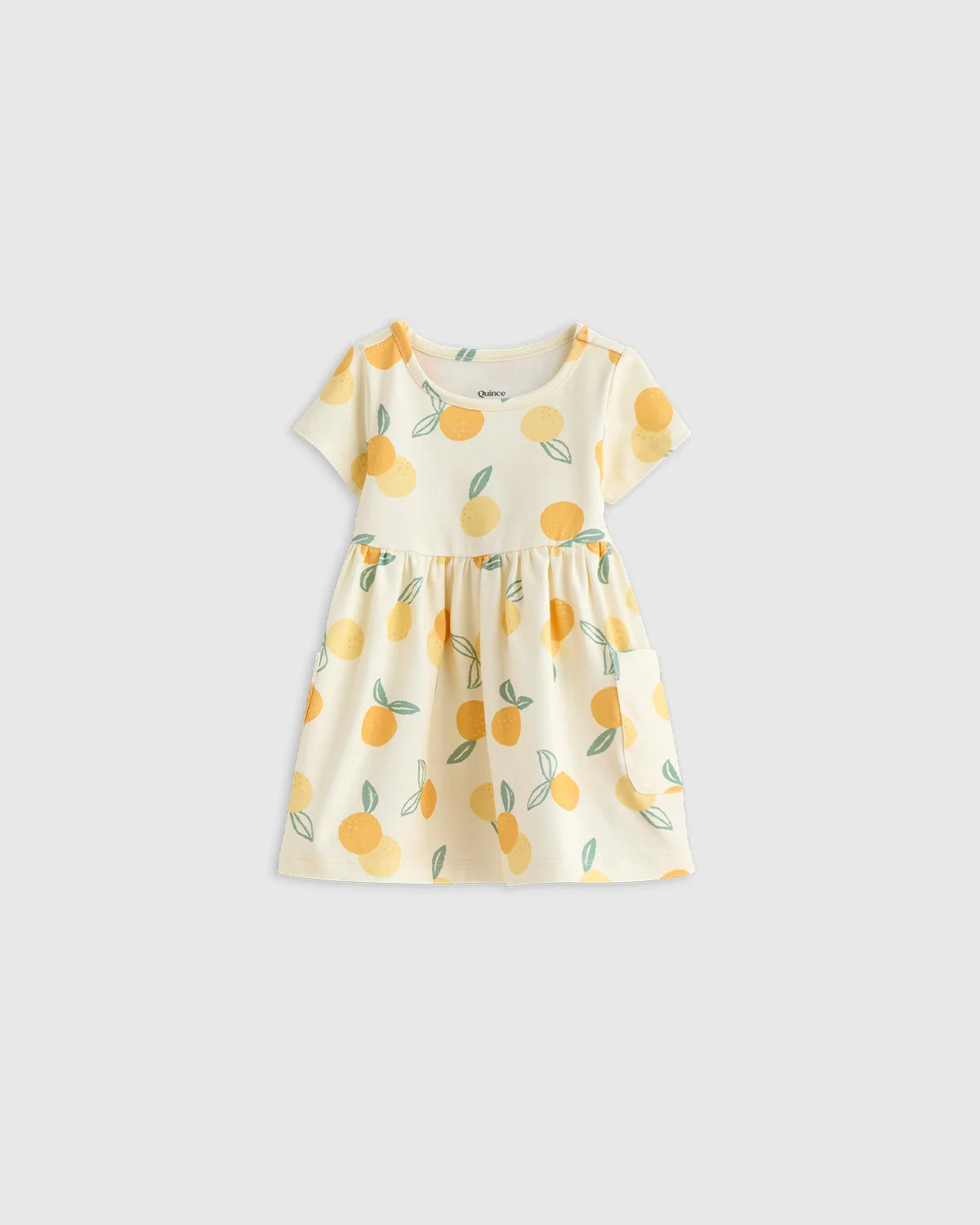 Organic Cotton Fit and Flare Pocket Dress - 12-18M / Cloud Rainbow Stripe