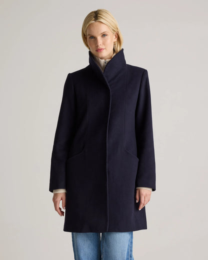 Italian Wool Cocoon Coat - XS / Black