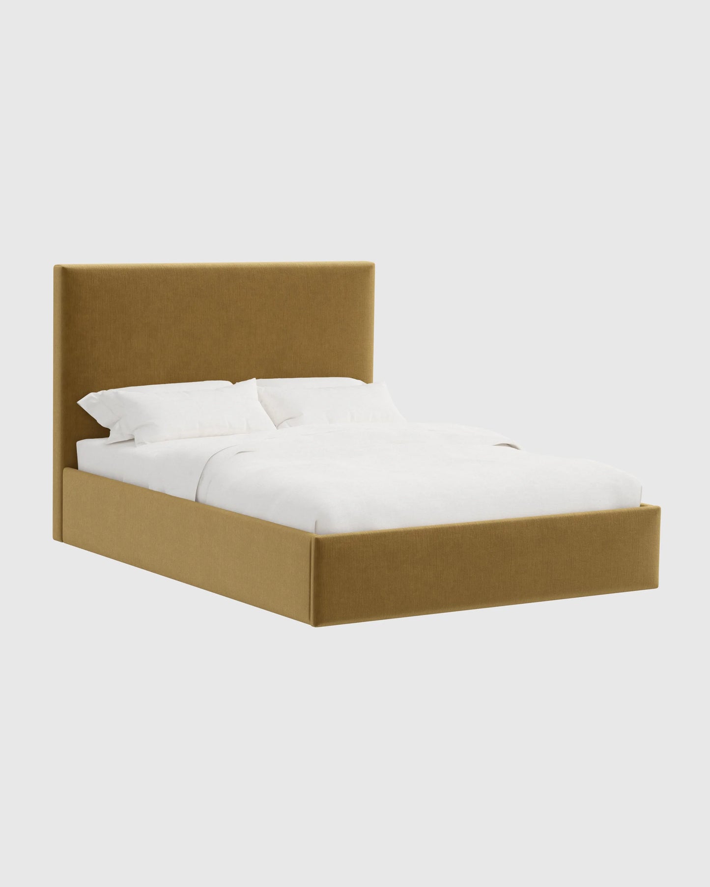 Square Bed in Performance Velvet - Full / Butterscotch