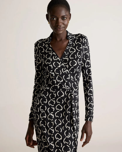 100% Silk Jersey Midi Wrap Dress - XS / Crimson Prism