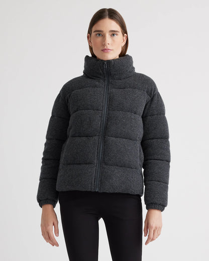 Mongolian Cashmere Puffer Jacket - XS / Brown