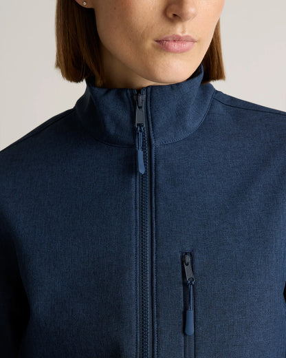 Softshell Fleece-Lined Full-Zip Jacket - XS / Heather Deep Navy