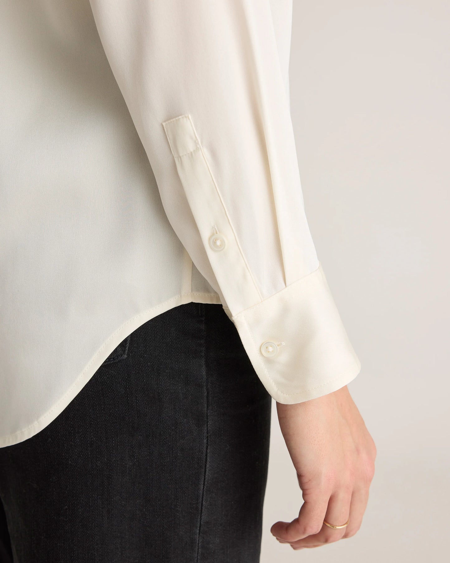 Washable Stretch Silk Blouse - XS / Moonstone Blue