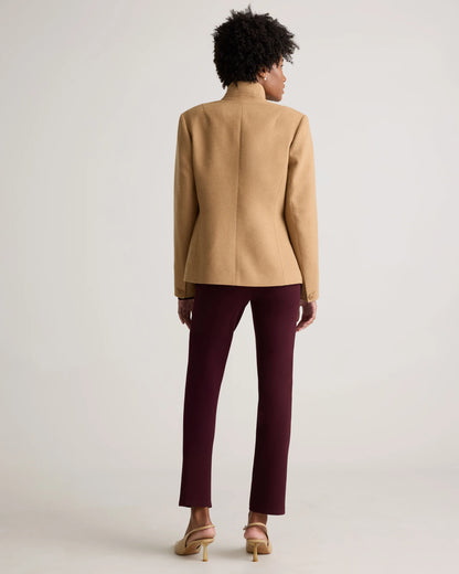 Italian Wool Stand Collar Blazer - XS / Warm Camel