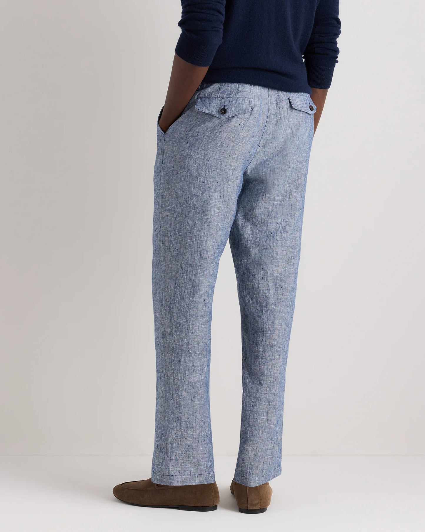 100% European Linen Trousers - 30X30 / Chambray Blue