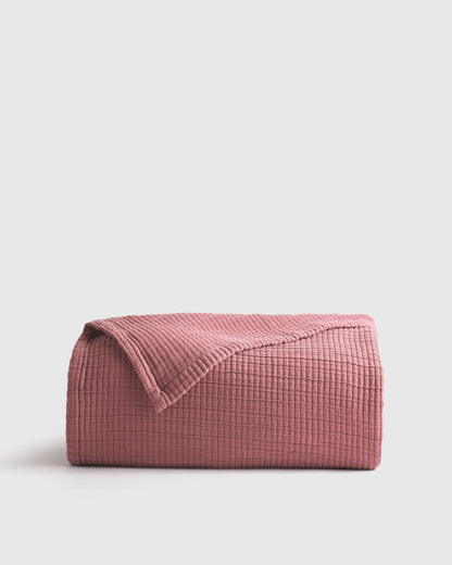 Organic Ribbed Cotton Coverlet - Twin / Toffee
