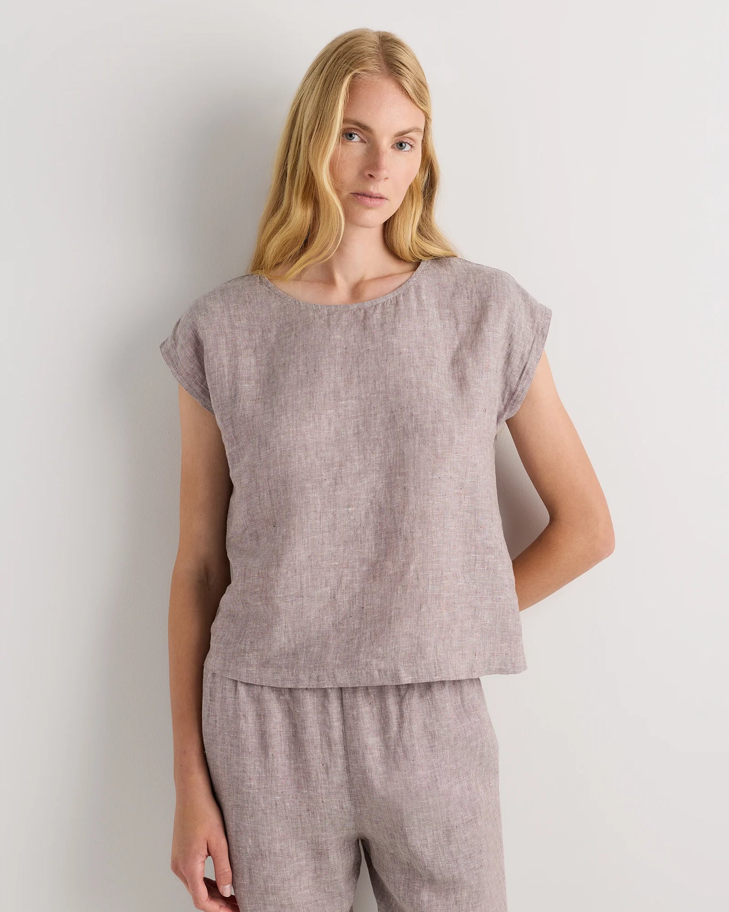 100% European Linen Pajama Set - XS / French Blue
