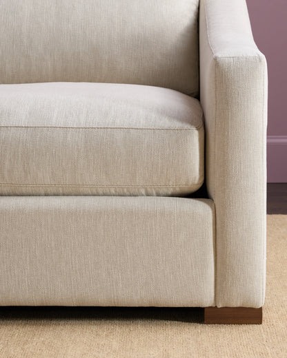 Hollis Slope Arm Sofa in Performance Basketweave - 72" / Flax